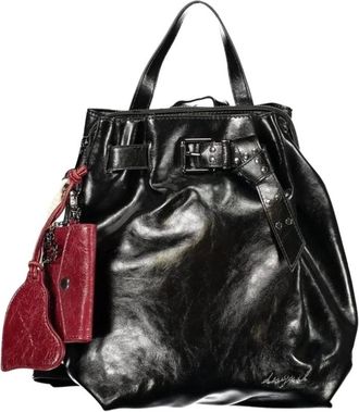 Desigual Mochila Convertible con Acento de Charm - Bags - Mujer - Negro - ONE SIZE