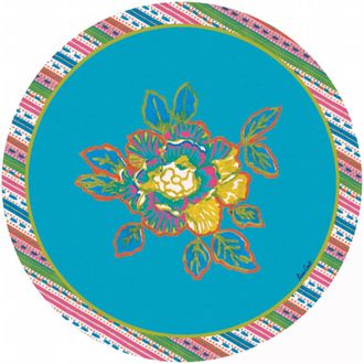 Lisa Corti English Rose Placemat - Set Of 2 In Celeste