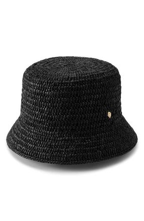 Helen Kaminski Chaturi Raffia Bucket Hat in Charcoal at Nordstrom, Size Medium