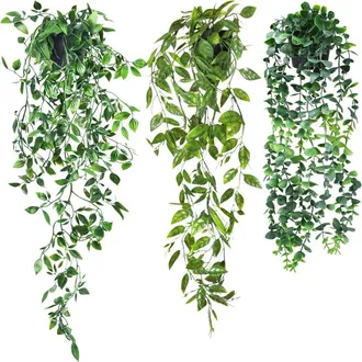 OEM Plante Suspendue Artificielle - Hauteur 55 A 65 Cm - Pour Interieur Et Exterieur - Lot De 3