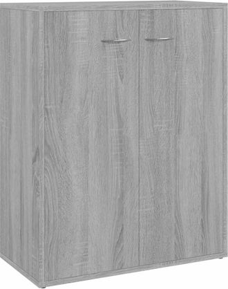 vidaXL Aparador De Madera Contrachapada Gris Sonoma 60x30x75 Cm Vidaxl