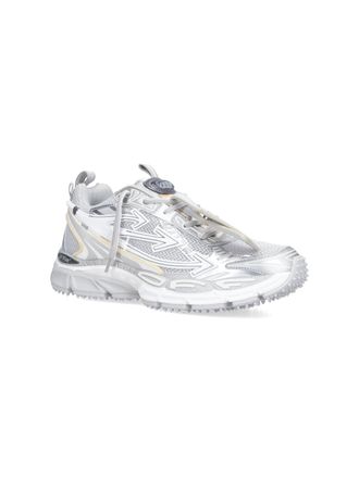 Off-white Mixed-Material Low-Top Sneaker - Gray