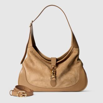 Gucci Jackie 1961 Medium Shoulder Bag, Beige, Suede