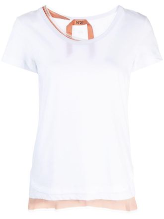 N&deg;21 lace trim T-shirt - White