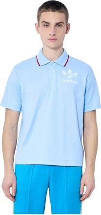 adidas Polo Shirt met Logo Motief - Heren - Fitness - Blauw - L - Katoen - Fitness