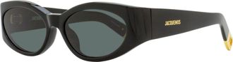 Jacquemus Womens Ovalo Sunglasses JAC4S 001 Black/Gold 55mm