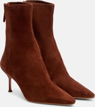 Aquazzura Saint Honore 65 suede ankle boots