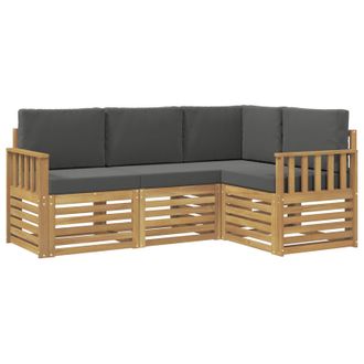 vidaXL Conjunto De Sof&aacute;s De Exterior 4 Pcs Blanco Y Antracita Vidaxl