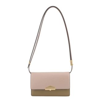 Pourchet Tassen, Dames, Beige, ONE Size, Leer, Anjou Schoudertas