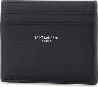 Saint Laurent Mens Paris Card Case Black Leather Cases