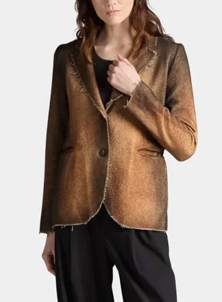 Avant Toi Herringbone Rever Jacket In Brown