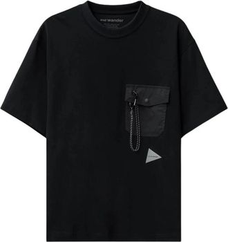 And Wander Avontuurlijk T-shirt met Karabijnzak - Heren - T-shirts - Zwart - M - Katoen - Tops
