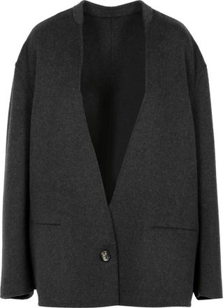 Philosophy di Lorenzo Serafini Antraciet Pluche Doek Jas - Dames - Blazers - Grijs - M - Jassen