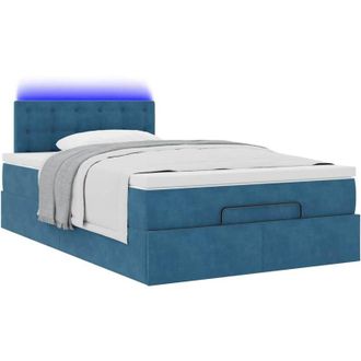 vidaXL Estructura De Cama Otomana Colch&oacute;n Terciopelo Azul Oscuro Vidaxl
