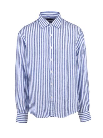 Paul & Shark White Blue Linen Shirt