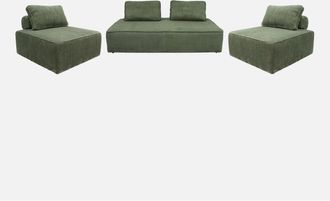 Sweeek Sweeek - Sof&aacute; Modular De Pana, 4 Plazas, Lao, Verde, 180x90x78 Cm