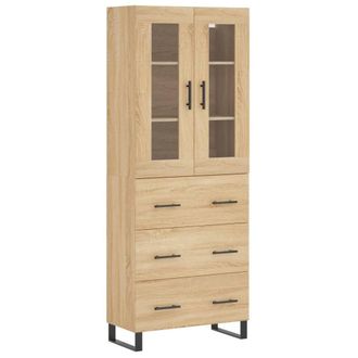 Berkfield Home Highboard Sonoma Oak 69.5x34x180 cm Engineered Wood in Light Brown