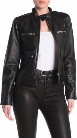 Joe's The Biker Leather Jacket In Black
