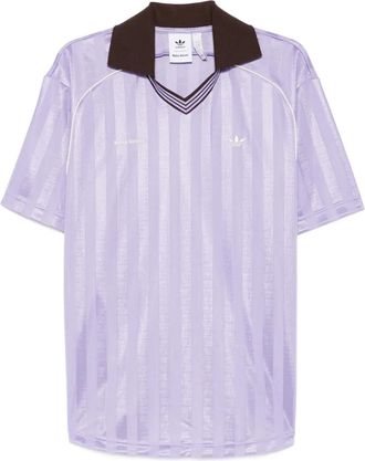 adidas Wales Bonner Football striped collared t-shirt - Purple