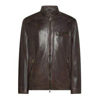 Seventy Giacca in nappa lucida effetto vintage - - Jackets - Uomo - Marrone - L