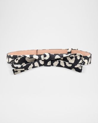 Carolina Herrera Leopard Jacquard Bow Belt