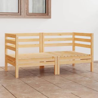 vidaXL Sof&aacute; De Jard&iacute;n 2 Plazas Madera Maciza Pino Vidaxl