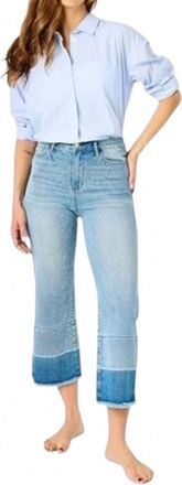Judy Blue Wide Leg Cropped Jean In Medium Wash