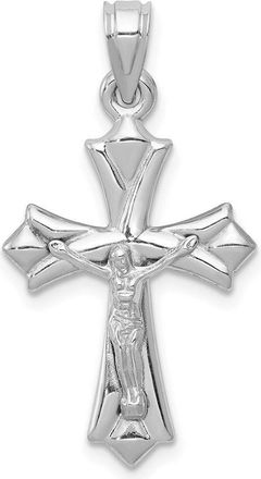 Diamond2Deal 14K White Gold Reversible Crucifix Pendant
