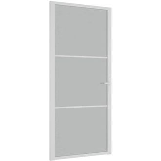vidaXL Puerta Interior De Vidrio Y Aluminio Blanco Mate 93x201,5 Cm Vidaxl