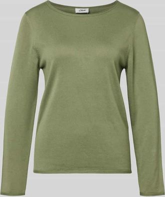 s.Oliver Red Label Regular Fit Strickpullover aus Baumwoll-Viskose-Mix in Khaki, Gr&ouml;&szlig;e 34