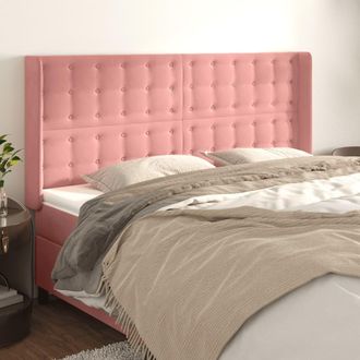 vidaXL Cabecero Con Orejas De Terciopelo Rosa 183x16x118/128 Cm Vidaxl