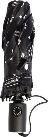 Karl Lagerfeld Ikonik AOP MD Umbrella - Dames - Paraplus - Zwart - ONE Size - Polyester - Accessoires