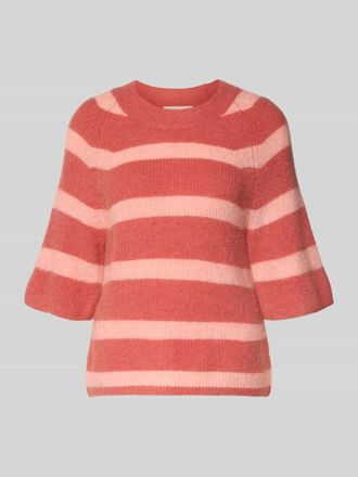 Moss Copenhagen Strickpullover mit 1/2-Arm Modell Milania Hope in Koralle, Gr&ouml;&szlig;e L/XL