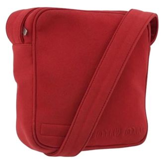 Miu Miu Pre-owned Canvas Shoulder Bag - Dames - Pre-owned - Rood - Maat: ONE Size