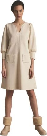 Summum Chic Milan Point Jurk - Dames - Korte kleedjes - Beige - XS - Kleedjes