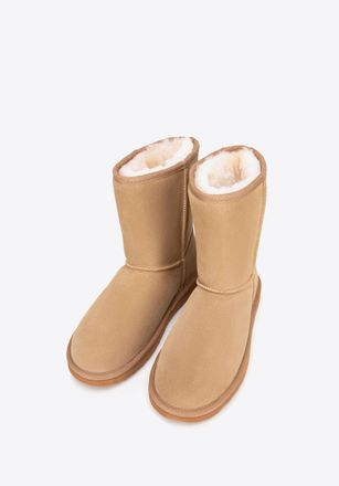 Wittchen Dames Su&egrave;de Enkellaarsjes met Wollen Voering, Donkerroze, Bruin Su&egrave;de Leer