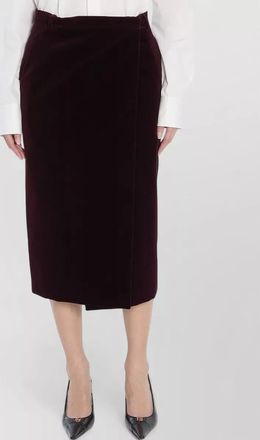 Saint Laurent velvet wrap midi skirt high waist