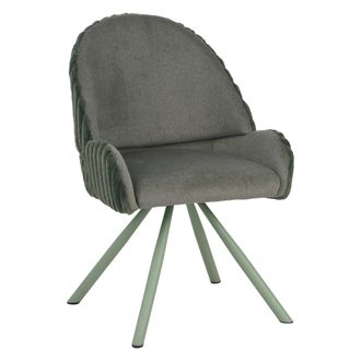 Dmora Silla Kinna, 2 Unidades, Tapizado, Estructura De Tela, Verde