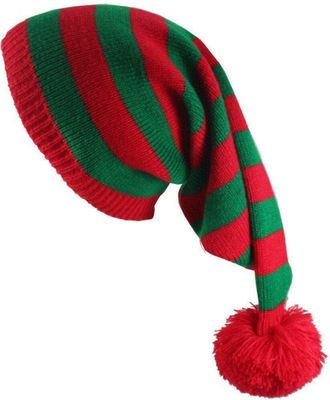 Generic Danlai Christmas Hat Beanie Knitted Hat Elf Knitted Xmas Hats Gift Crochet Hat Happy New Year Merry Christmas Party Hats Red Green