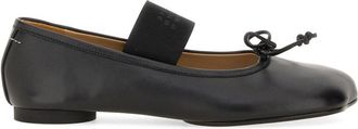 Maison Margiela Anatomic Rounded Toe Bow Leather Flats