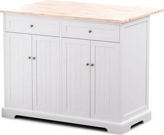 Blumfeldt Blumfeldt Etsu Isla De Cocina Encimera Extensible 2 Cajones 4 Puertas Como Mesa De Comedor