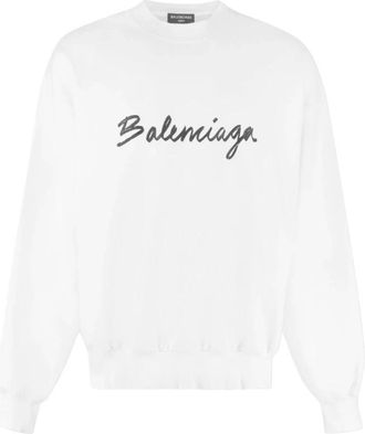 Balenciaga Sweatshirts - Heren - Sweatshirts & Hoodies - Wit - Maat: XS Katoen