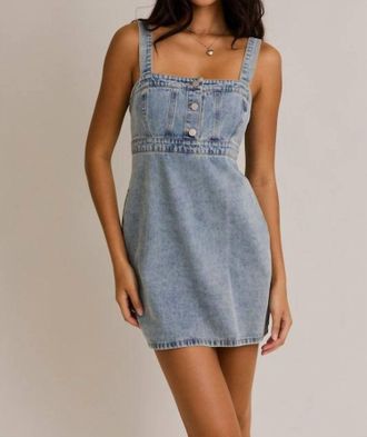 Le Lis Blanc Deux Game Time Denim Mini Dress In Blue