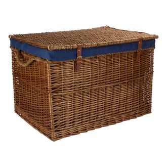 Red Hamper Wicker Large Light Steamed Storage Hamper in Blue