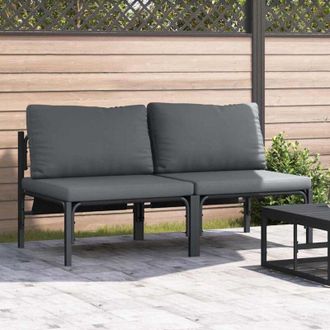 vidaXL Muebles De Exterior 2 Pieza Antracita 80 X 80 X 71 Cm Acero Vidaxl