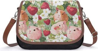 Generic Guinea Pigs Strawberry Fashion Womens Crossbody Bags Novelty Handbag Shoulder Bag Purse