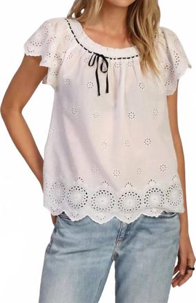 True Grit Misha Short-Sleeved Top In White