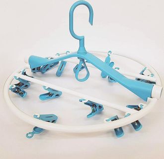 Trade Shop Trade Shop - Stendibiancheria 18 Mollette 34x34cm Gancio Pieghevole Stendino Bucato Plastica