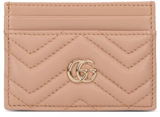 Gucci Womens Card Holder Beige Calfskin Calf Skin Wallets & Purses