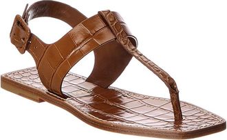 Christian Louboutin Croc-Embossed Leather Sandal